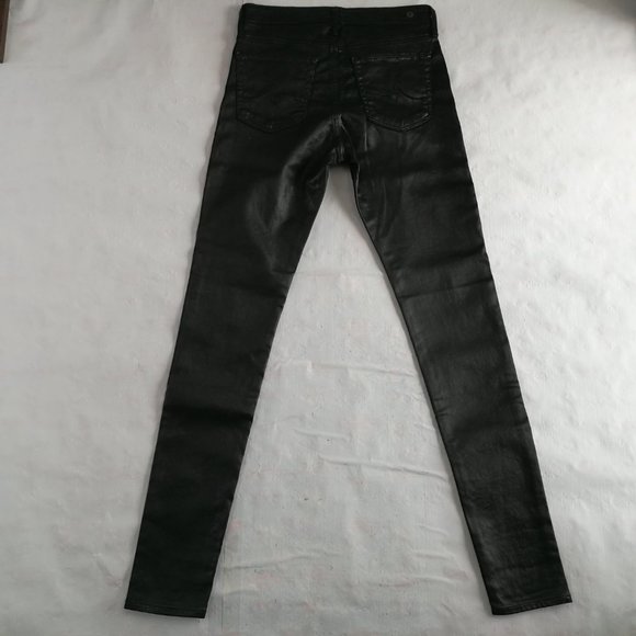 Ag Adriano Goldschmied Farrah Skinny Super Black Jeans 27 - Picture 3 of 8